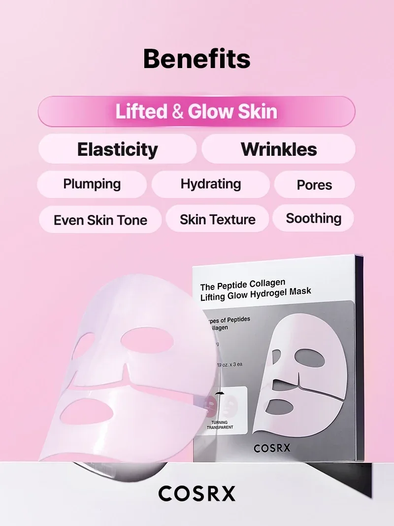 COSRX The Peptide Collagen Lifting Glow Hydrogel Mask product view