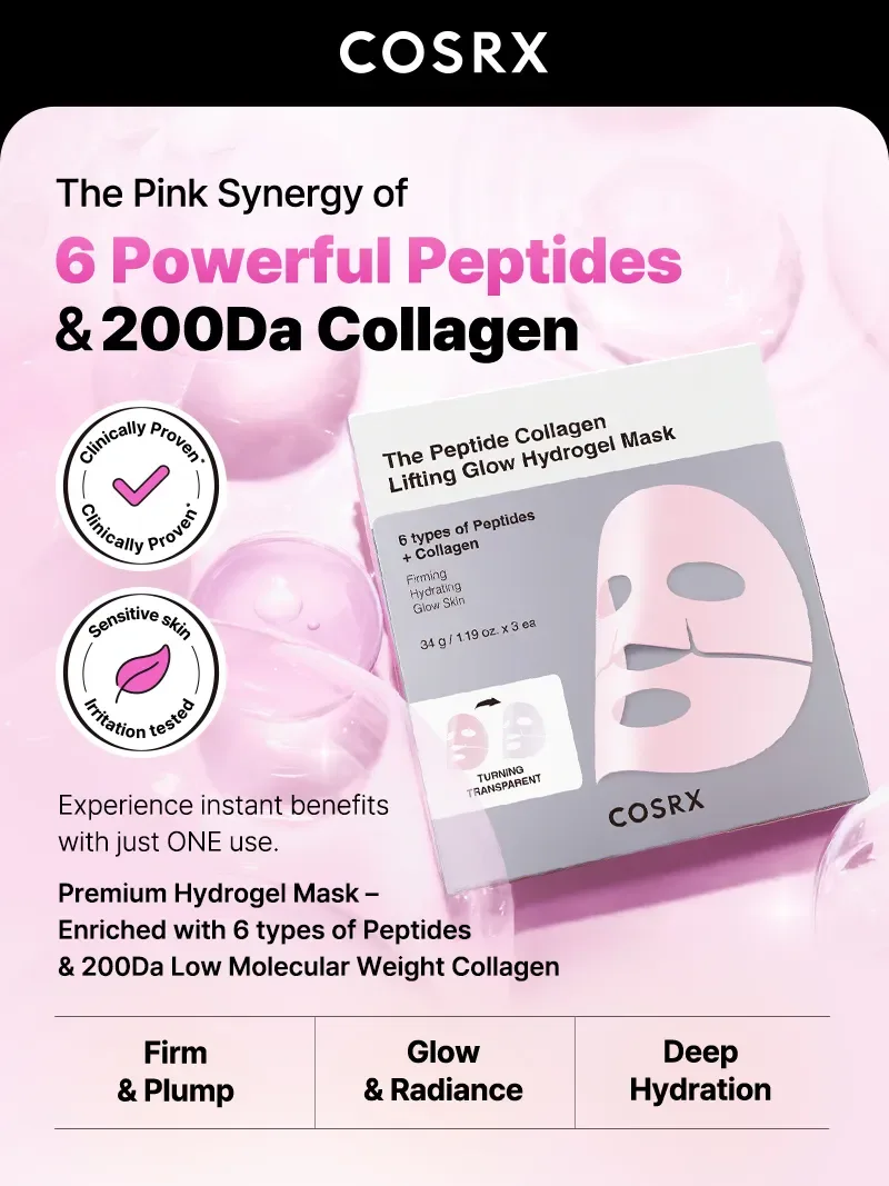 COSRX The Peptide Collagen Lifting Glow Hydrogel Mask product view