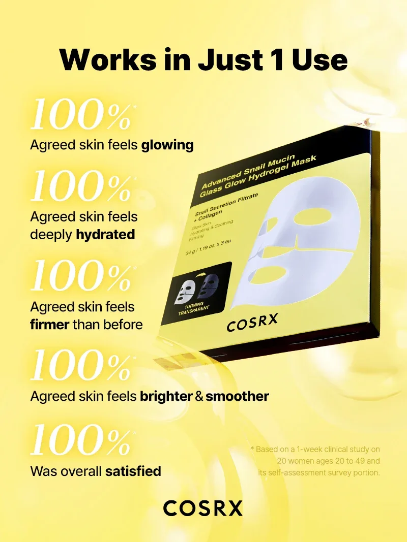 Advanced Snail Mucin Glass Glow Hydrogel Mask product view