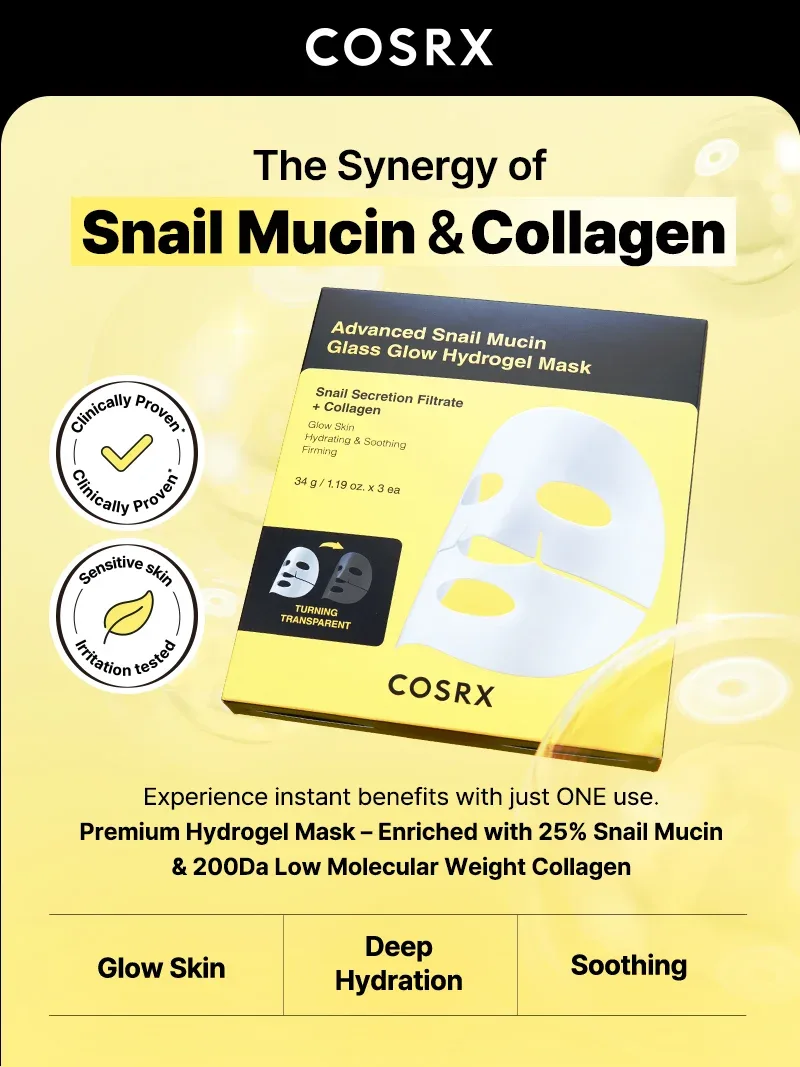 Advanced Snail Mucin Glass Glow Hydrogel Mask product view