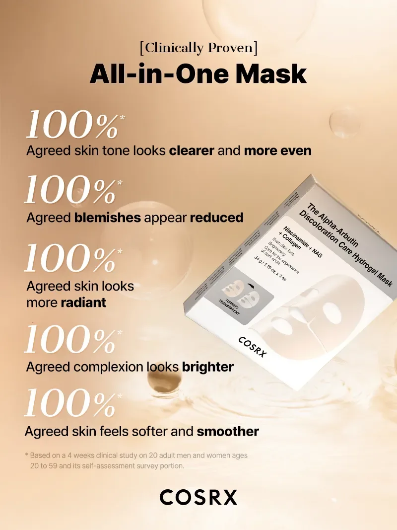 COSRX The Alpha-Arbutin Discoloration Care Hydrogel Mask product view