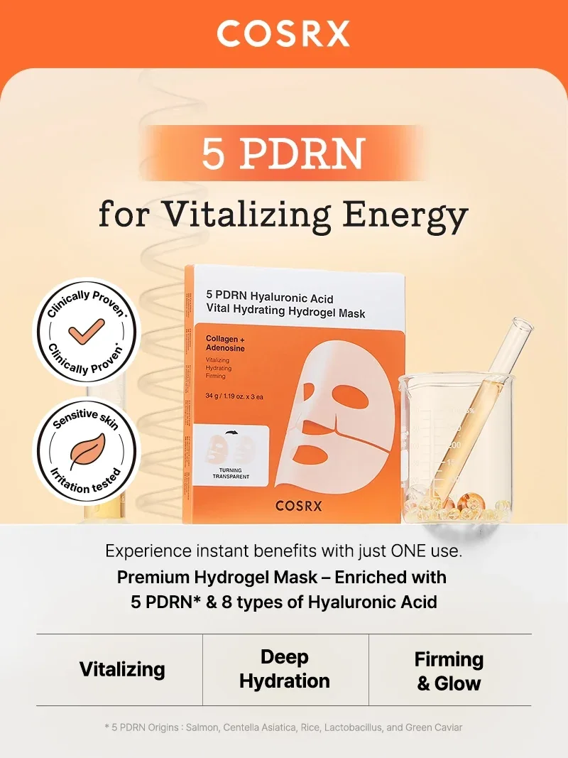 COSRX 5 PDRN Hyaluronic Acid Vital Hydrating Hydrogel Mask product view